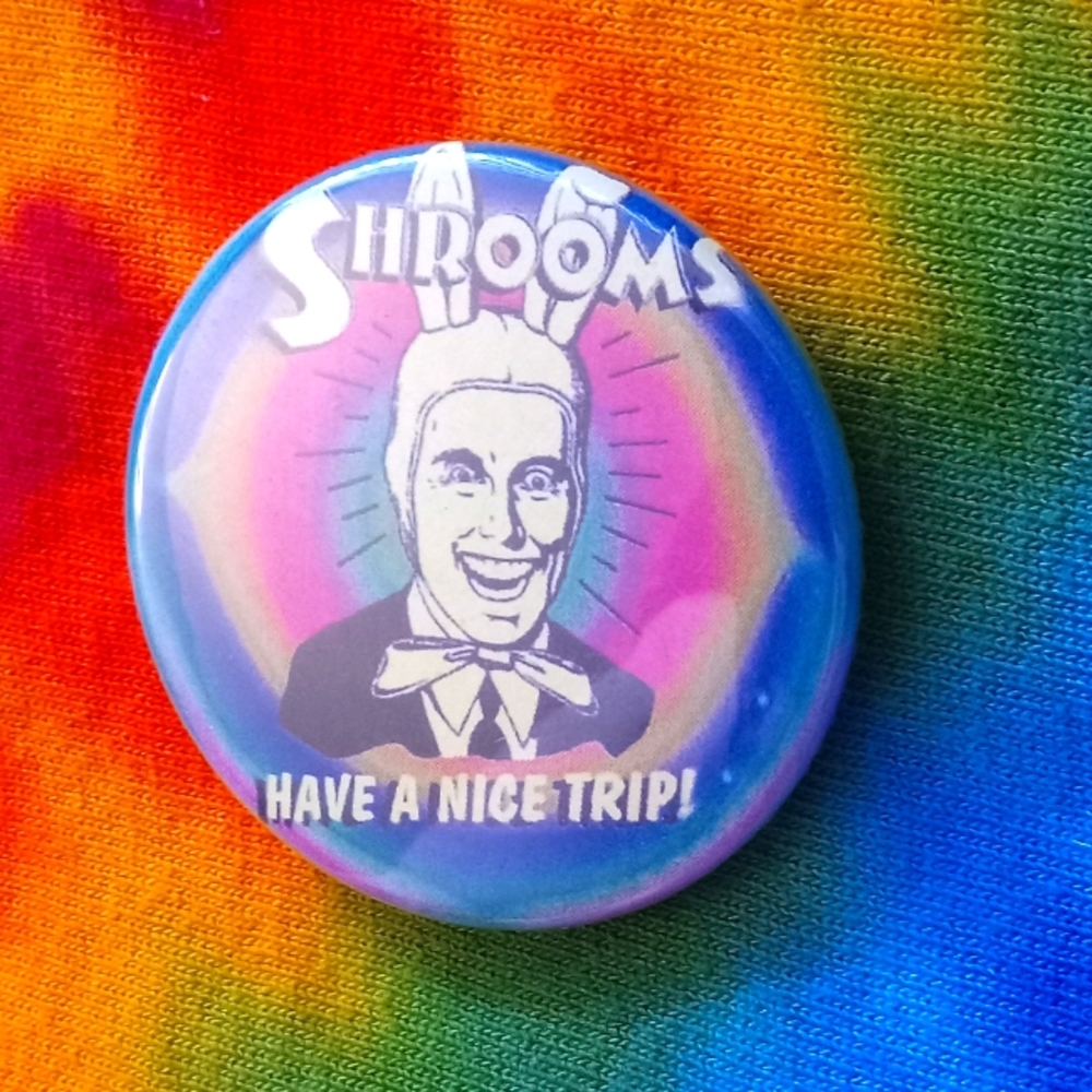 Shroom Trip Button Pin